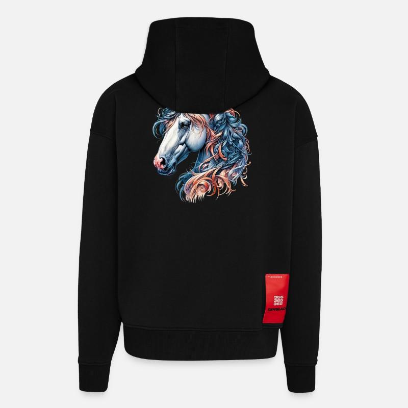 Pferd - Zip Hoodie - made by SPREAD - SOLID BLACK