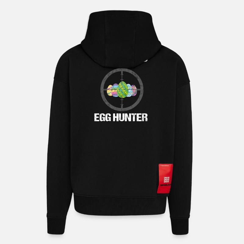 Certified Egg Hunter - Zip Hoodie - made by SPREAD - SOLID BLACK