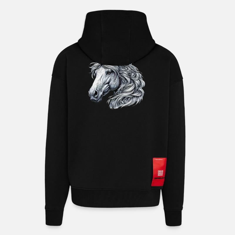 Pferd - Zip Hoodie - made by SPREAD - SOLID BLACK