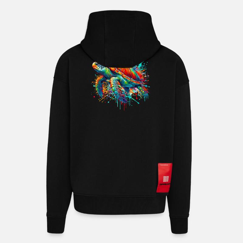 Schildkröte - Zip Hoodie - made by SPREAD - SOLID BLACK