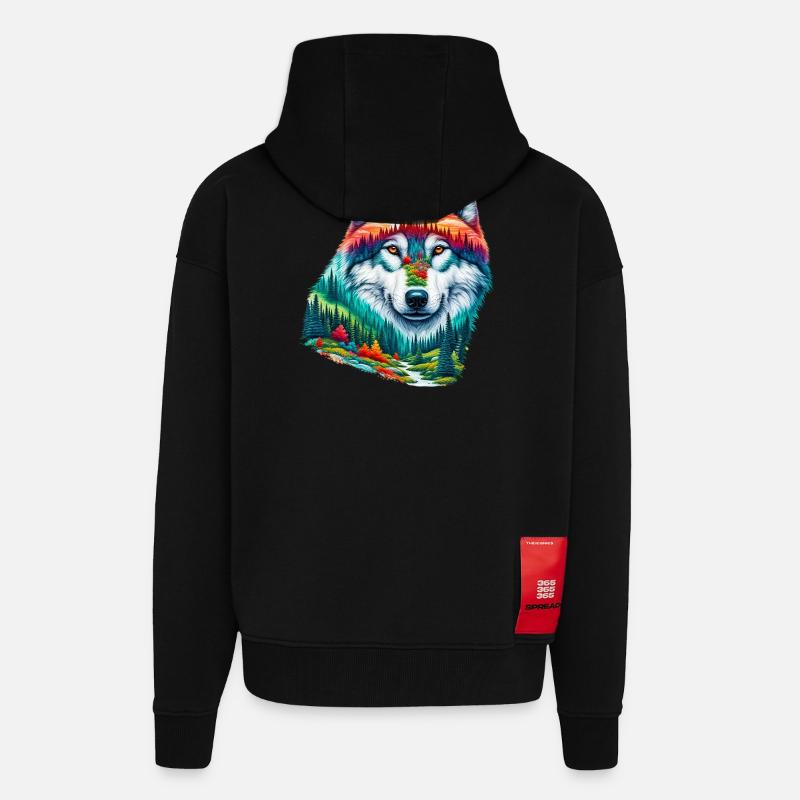 Loup - Veste à capuche bio épaisse oversize fabriqué en UE - SOLID BLACK