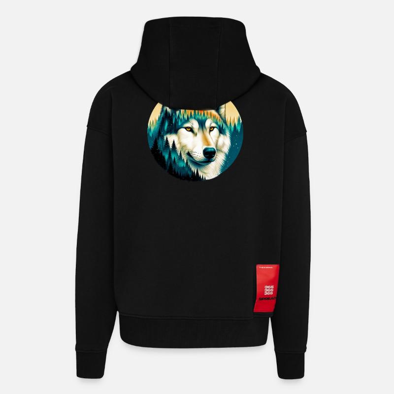 Loup - Veste à capuche bio épaisse oversize fabriqué en UE - SOLID BLACK