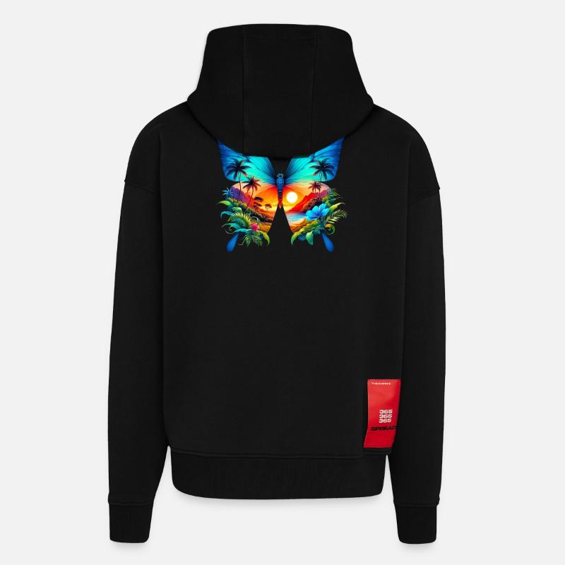 Schmetterling - Zip Hoodie - made by SPREAD - SOLID BLACK