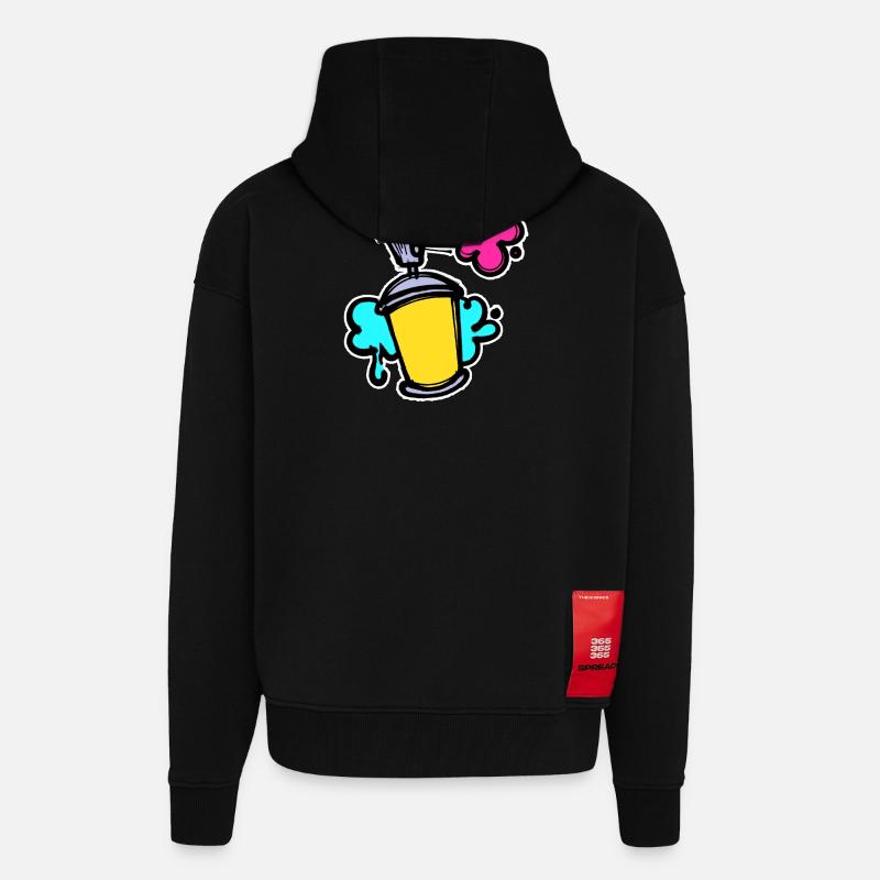 Graffiti Sreet Art Spraydose Sprayer Wildstyle - Zip Hoodie - made by SPREAD - SOLID BLACK