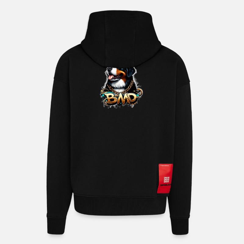 Berner Sennenhund - Zip Hoodie - made by SPREAD - SOLID BLACK