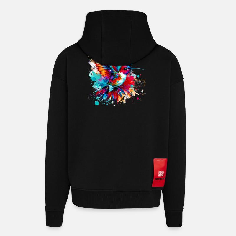 Colibri - Veste à capuche bio épaisse oversize fabriqué en UE - SOLID BLACK