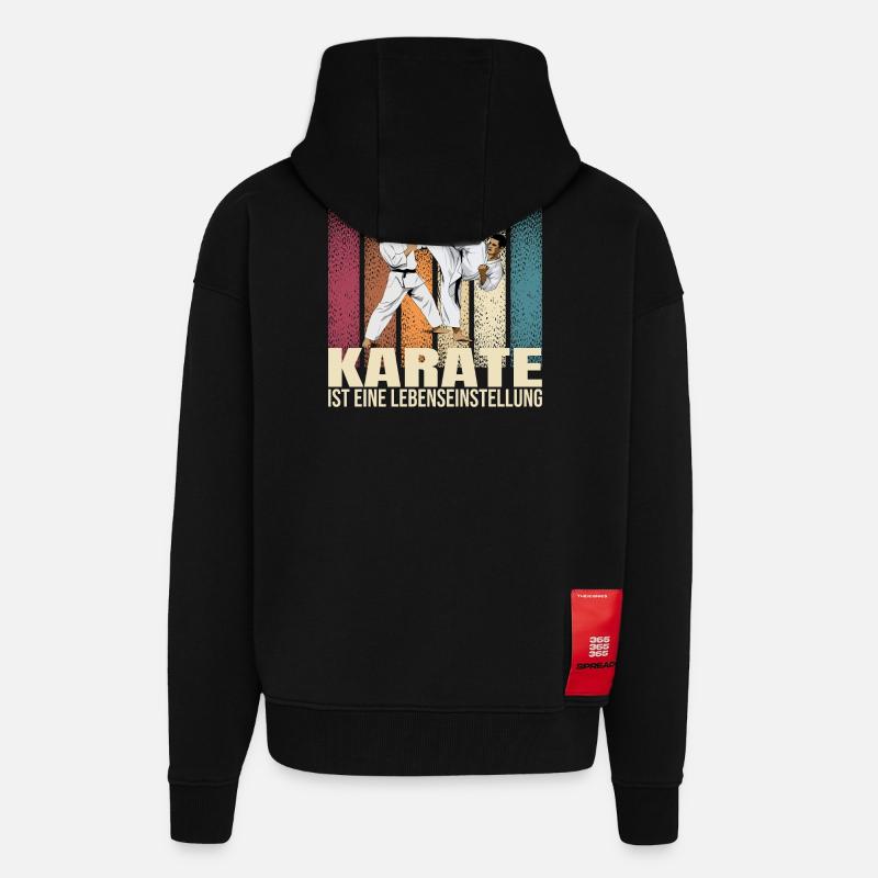 Karate ist eine Lebenseinstellung - Zip Hoodie - made by SPREAD - SOLID BLACK
