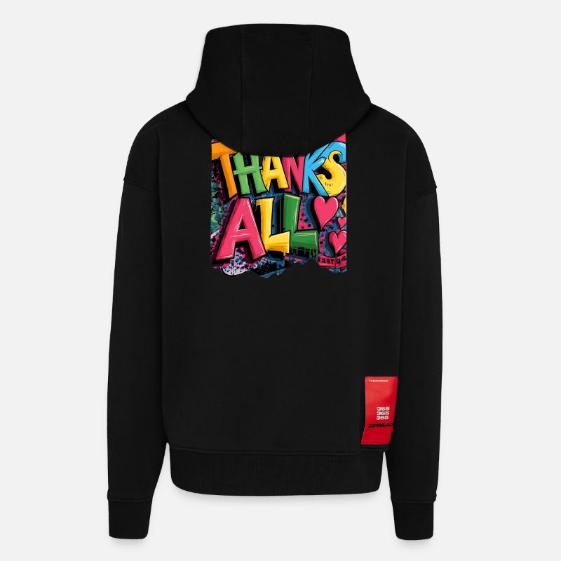 Frohes Dankeschön Graffiti Design - Zip Hoodie - made by SPREAD - SOLID BLACK