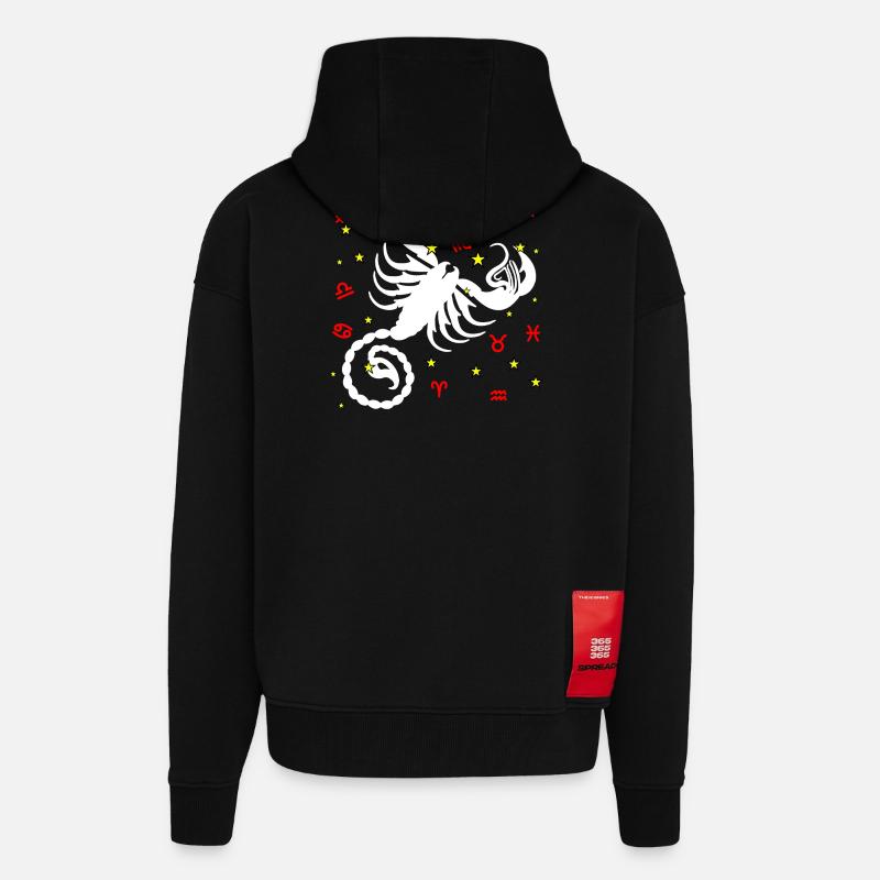 Couleur Scorpion - Veste à capuche bio épaisse oversize fabriqué en UE - SOLID BLACK