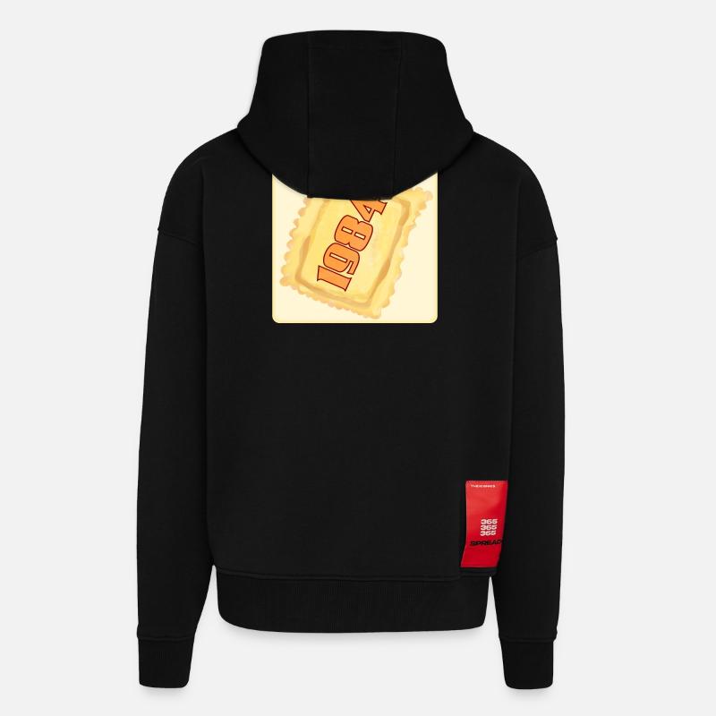 42E ANNIVERSAIRE 1984 RAVIOLI - Veste à capuche bio épaisse oversize fabriqué en UE - SOLID BLACK