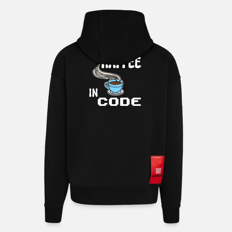 Developer Computerfreak Statement Coden Skripting - Zip Hoodie - made by SPREAD - SOLID BLACK