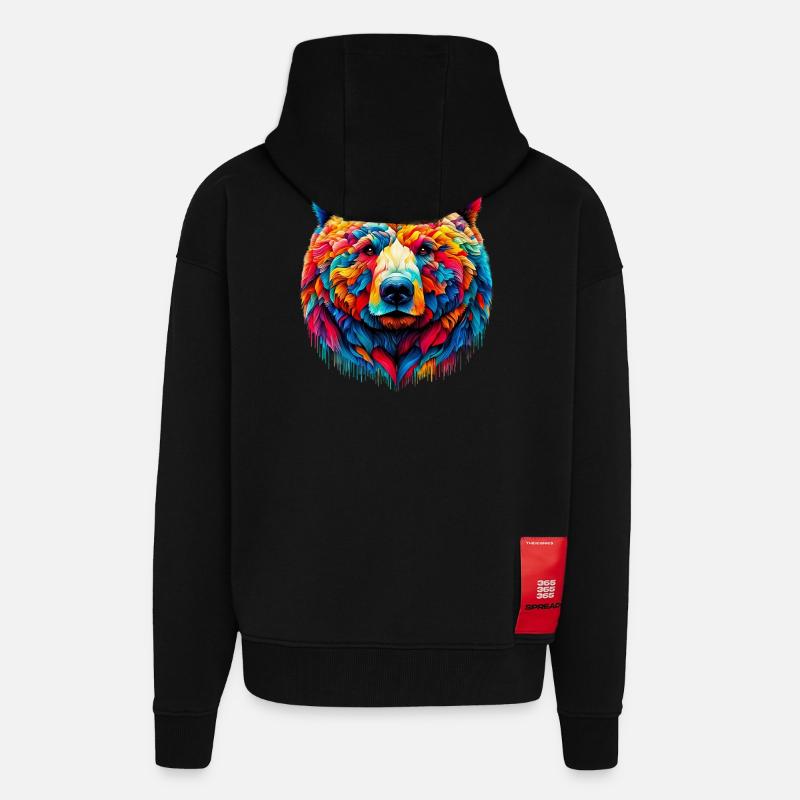 Bär - Zip Hoodie - made by SPREAD - SOLID BLACK
