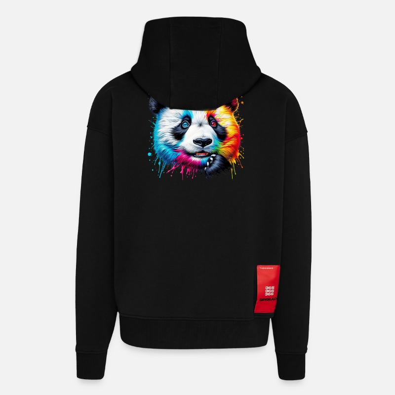 Panda - Zip Hoodie - made by SPREAD - SOLID BLACK