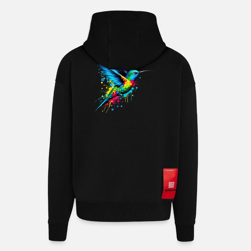 Colibri - Veste à capuche bio épaisse oversize fabriqué en UE - SOLID BLACK