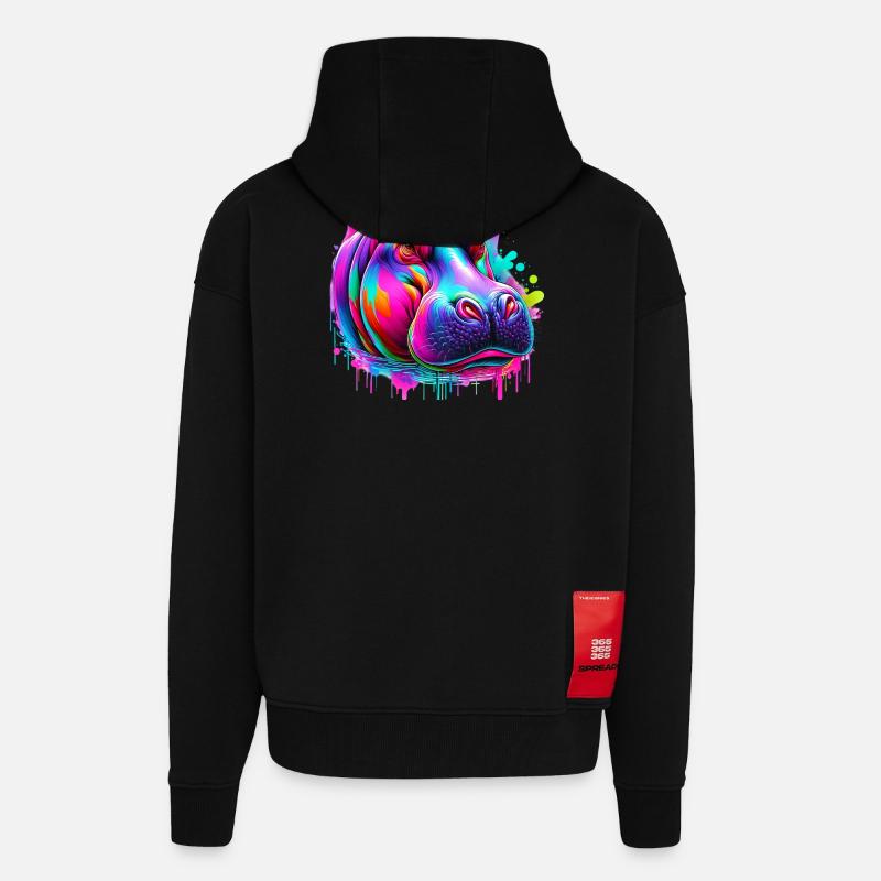 Nilpferd - Zip Hoodie - made by SPREAD - SOLID BLACK
