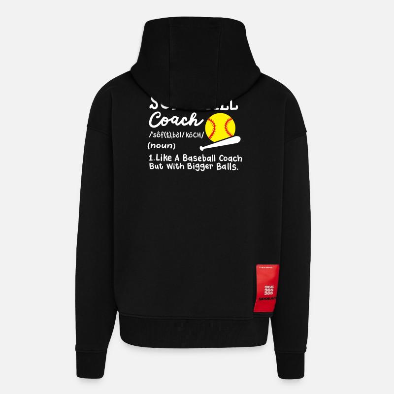 Softball Trainer - Zip Hoodie - made by SPREAD - SOLID BLACK