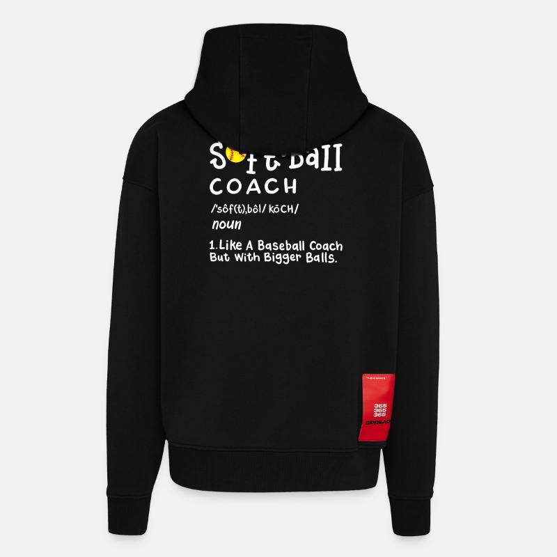 Softball Trainer - Zip Hoodie - made by SPREAD - SOLID BLACK