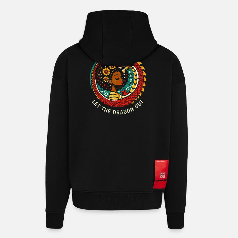 Lass den Drachen raus - Zip Hoodie - made by SPREAD - SOLID BLACK