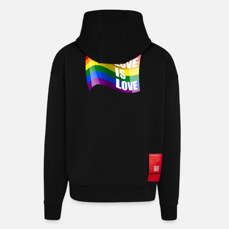 Regenbogen Liebe ist Liebe - Zip Hoodie - made by SPREAD - SOLID BLACK