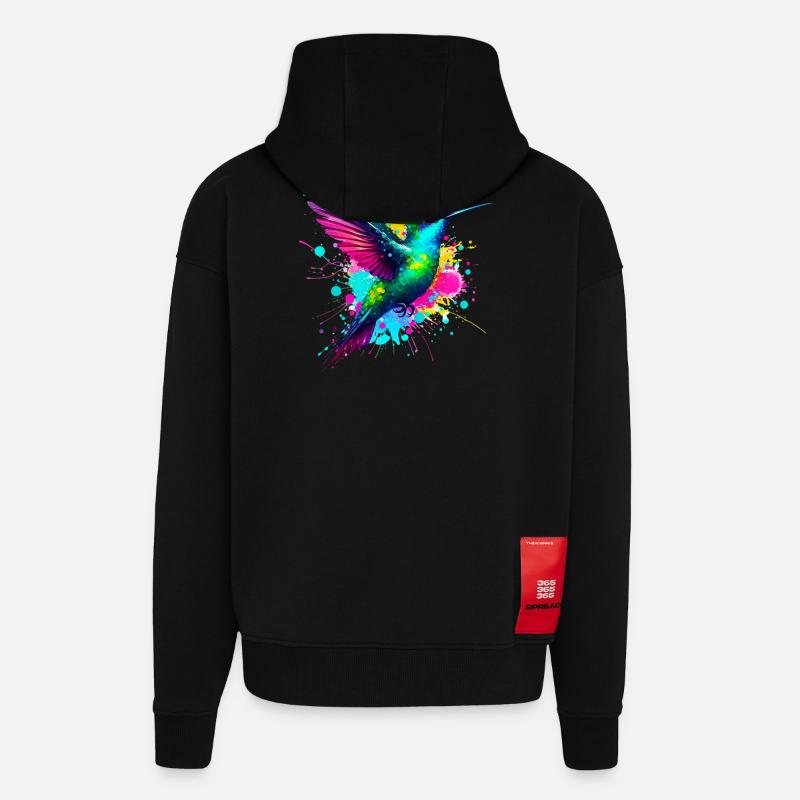Colibri - Veste à capuche bio épaisse oversize fabriqué en UE - SOLID BLACK