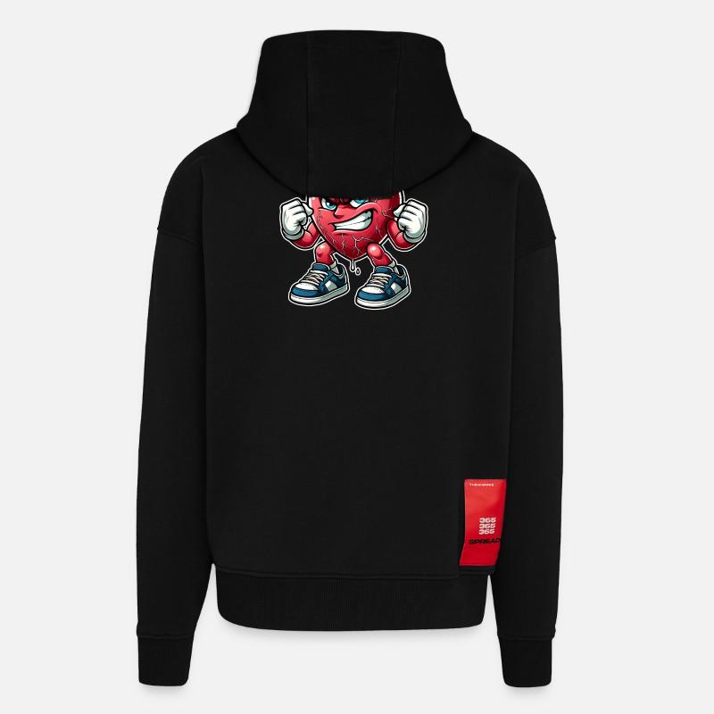 Wütendes Herz Design - Zip Hoodie - made by SPREAD - SOLID BLACK