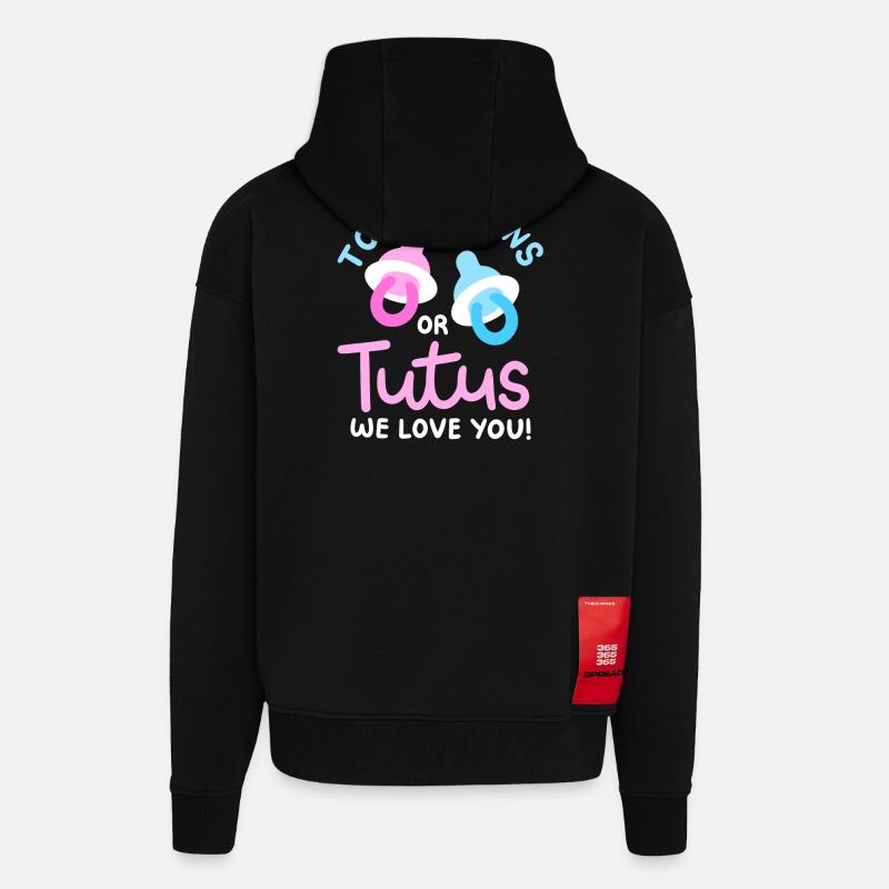 Touchdowns oder Tutus für Gender-Reveal-Partys - Zip Hoodie - made by SPREAD - SOLID BLACK
