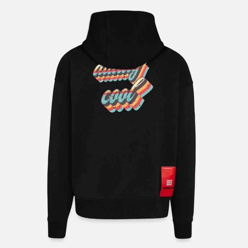 Daddy Cool Retro Straps - Zip Hoodie - made by SPREAD - SOLID BLACK