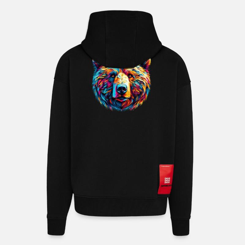 Bär - Zip Hoodie - made by SPREAD - SOLID BLACK
