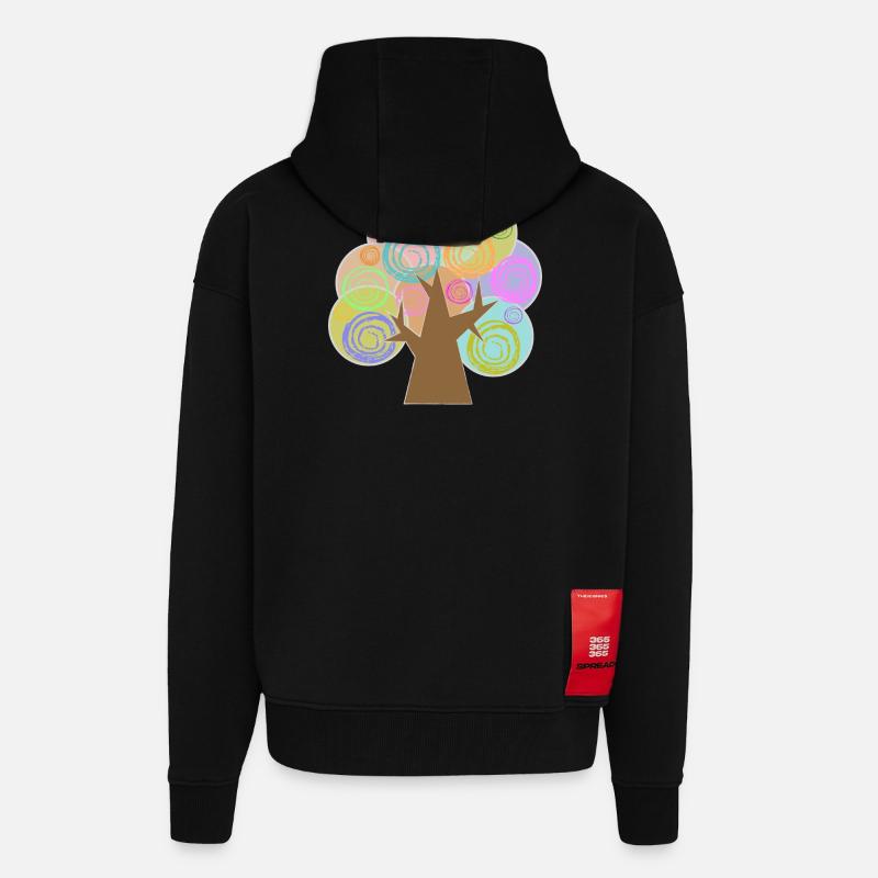 Baum Minimalistisch - Zip Hoodie - made by SPREAD - SOLID BLACK