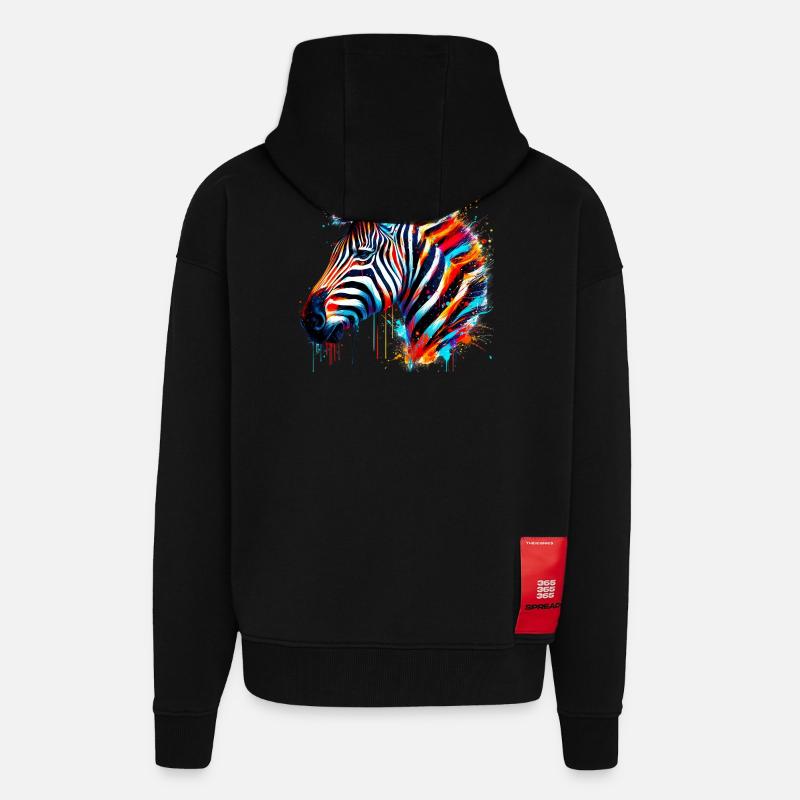 Zebra - Zip Hoodie - made by SPREAD - SOLID BLACK