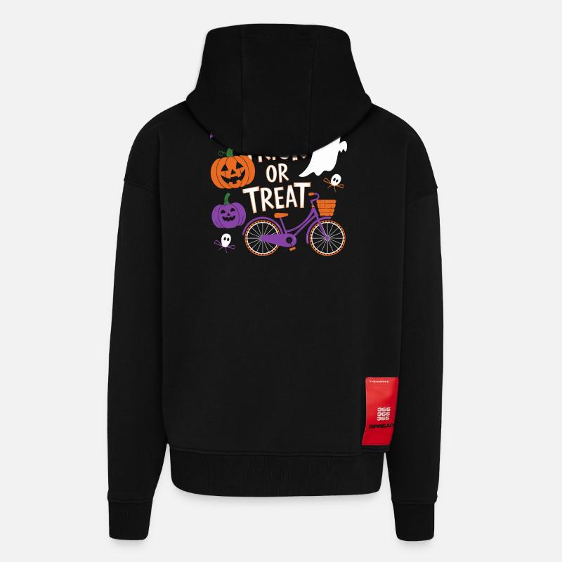Halloween Fahrrad Süßes oder Saures Design - Zip Hoodie - made by SPREAD - SOLID BLACK