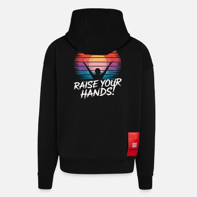 Sunset Silhouette mit inspirierender Botschaft - Zip Hoodie - made by SPREAD - SOLID BLACK