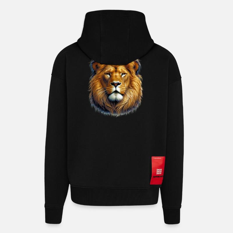 Löwe - Zip Hoodie - made by SPREAD - SOLID BLACK