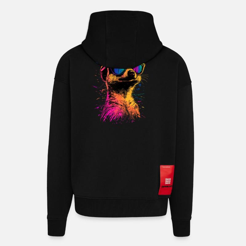 Erdmännchen Sonnenbrille Bunt Süßes Erdmännchen - Zip Hoodie - made by SPREAD - SOLID BLACK