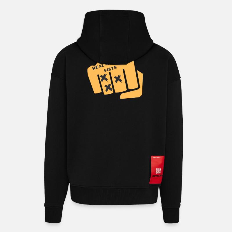 Fäuste Karte Grafik - Zip Hoodie - made by SPREAD - SOLID BLACK