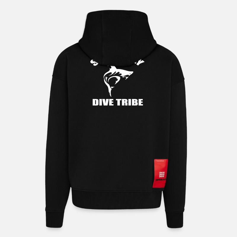 SHARK BAY DIVE TRIBE - Veste à capuche bio épaisse oversize fabriqué en UE - SOLID BLACK