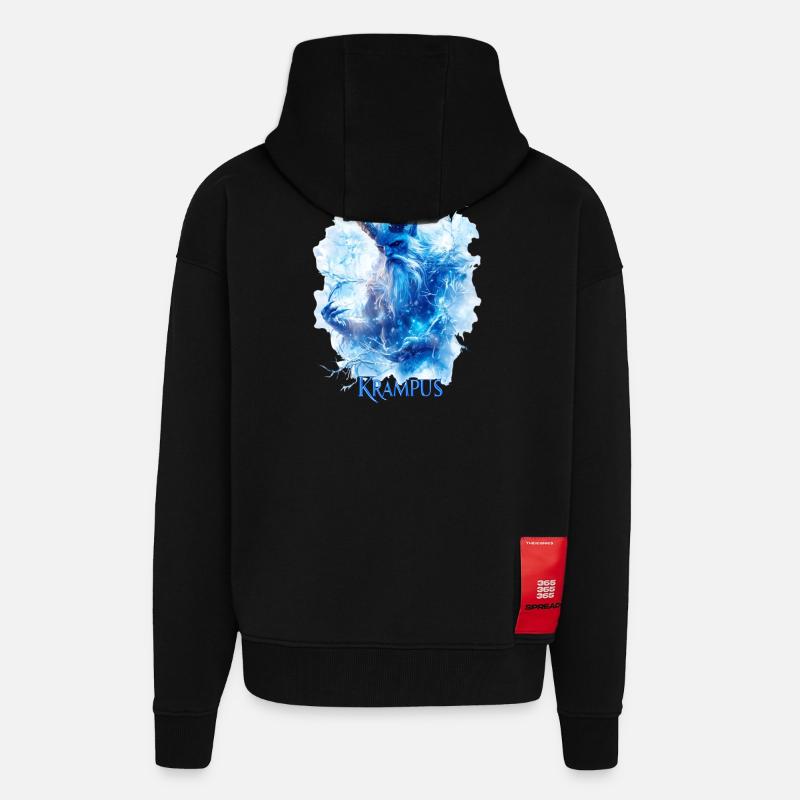 Krampus in einer Eislandschaft - Zip Hoodie - made by SPREAD - SOLID BLACK
