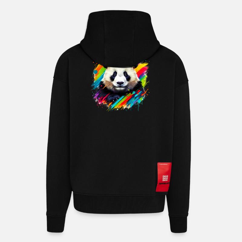 Panda - Veste à capuche bio épaisse oversize fabriqué en UE - SOLID BLACK