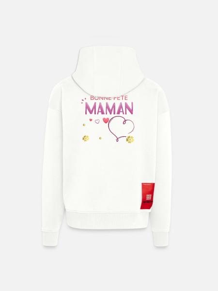 Bonne Fête Maman - Veste à capuche bio épaisse oversize fabriqué en UE - SOLID BLACK