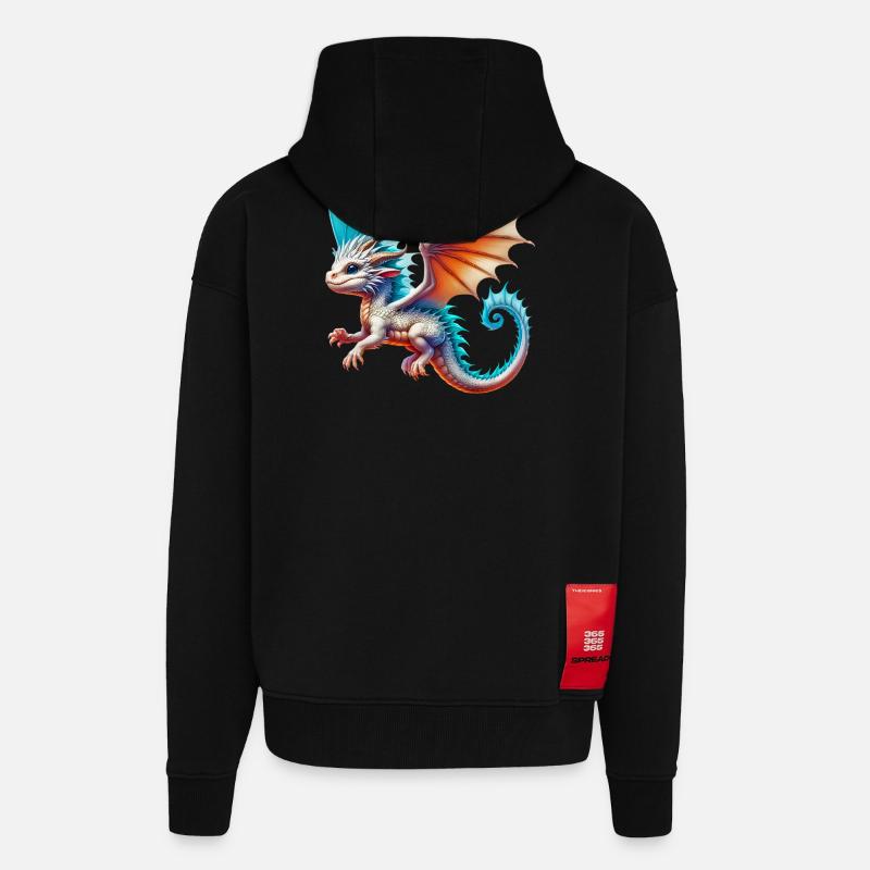 Drache - Zip Hoodie - made by SPREAD - SOLID BLACK