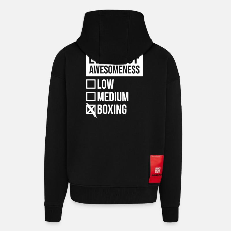 boxe - Veste à capuche bio épaisse oversize fabriqué en UE - SOLID BLACK