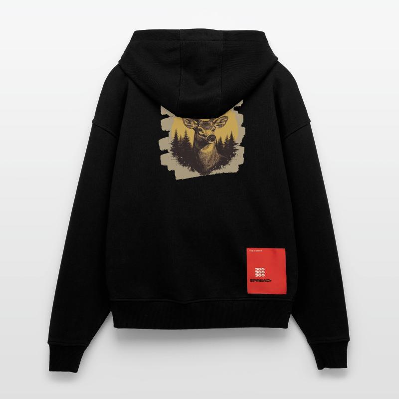 Hirsch mit Geweih Zip Hoodie - made by SPREAD