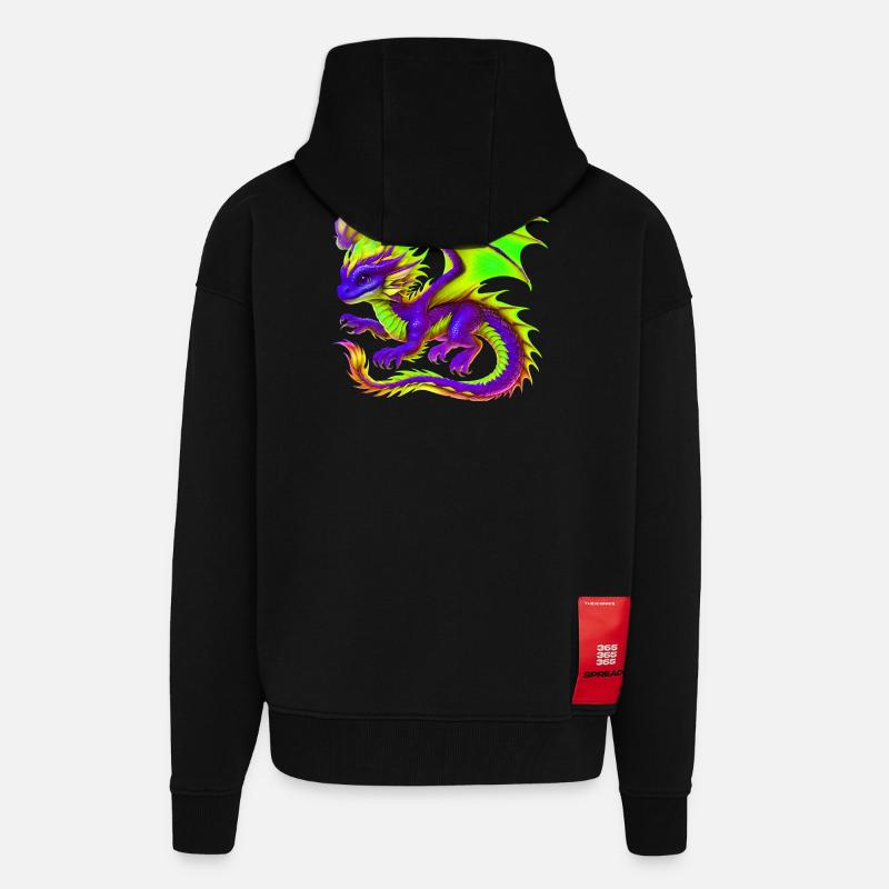 Drache - Zip Hoodie - made by SPREAD - SOLID BLACK