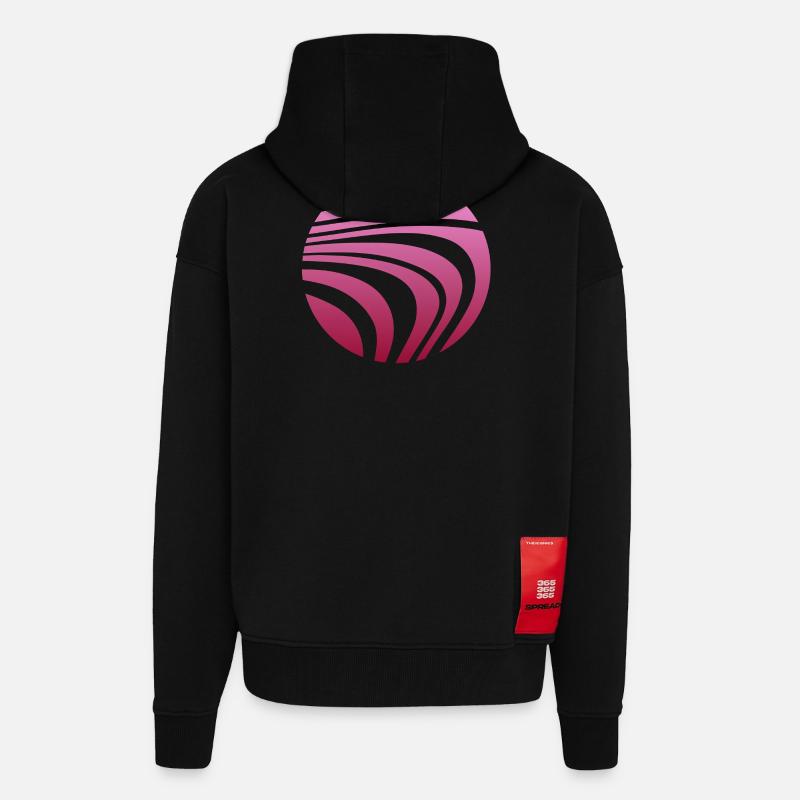 Psychedelic Pattern Pink Gradient - Zip Hoodie - made by SPREAD - SOLID BLACK