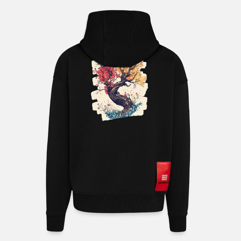 Spring Spring Beginning Flower Flowers - Zip Hoodie - made by SPREAD - SOLID BLACK