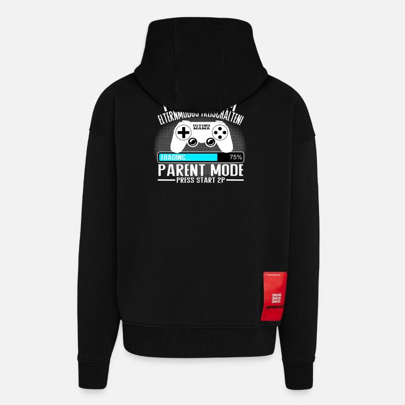 Mama lädt… Bitte warten! - Zip Hoodie - made by SPREAD - SOLID BLACK