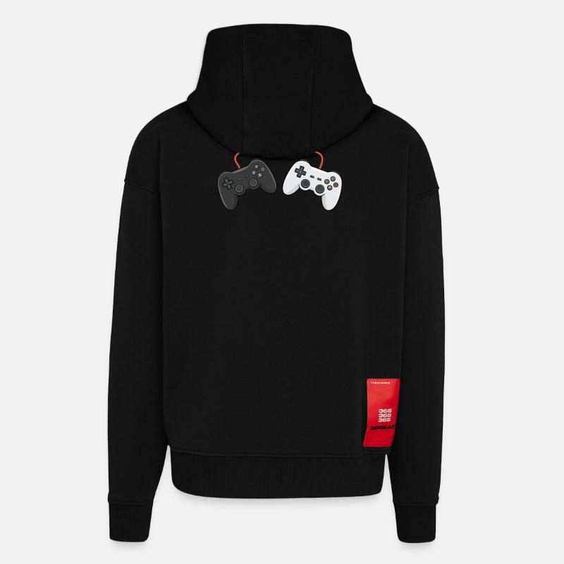 Heartwired Controllers Duo - Zip Hoodie - made by SPREAD - SOLID BLACK