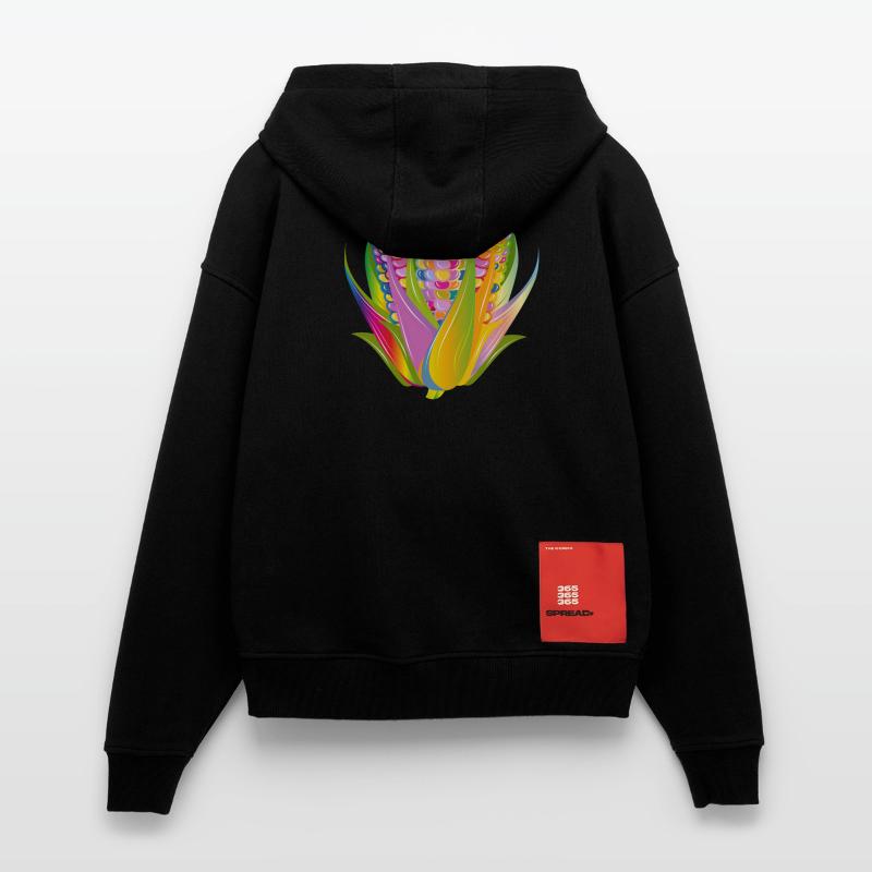 Conception colorée de maïs végétal dans le style pop art Veste à capuche bio épaisse oversize fabriqué en UE