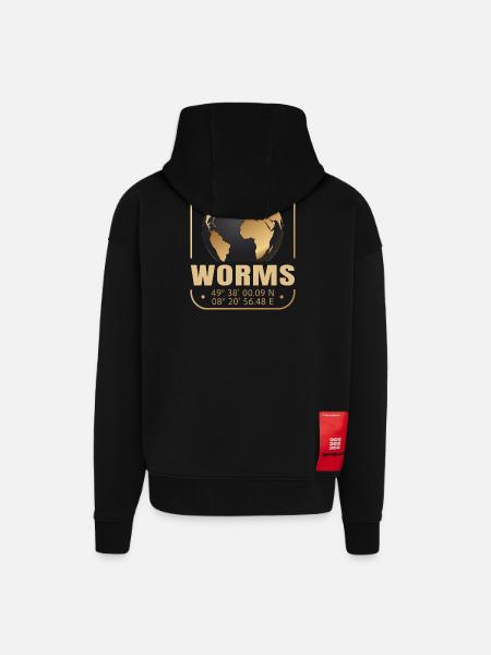 Worms - Zip Hoodie - made by SPREAD - SOLID BLACK