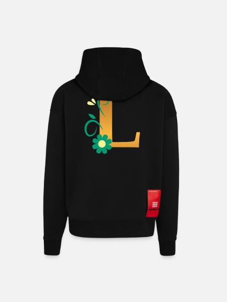 L - Zip Hoodie - made by SPREAD - SOLID BLACK